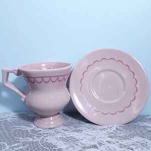 RARE NWOT Disney Alice In Wonderland Pink Teacup and Saucer Mug Cup